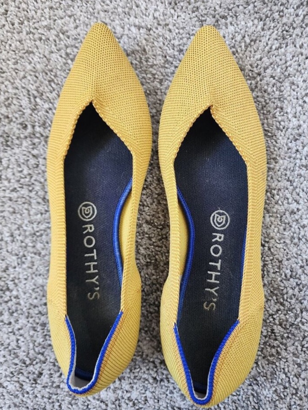 Rothy's marigold yellow pointed toe flats 9.5